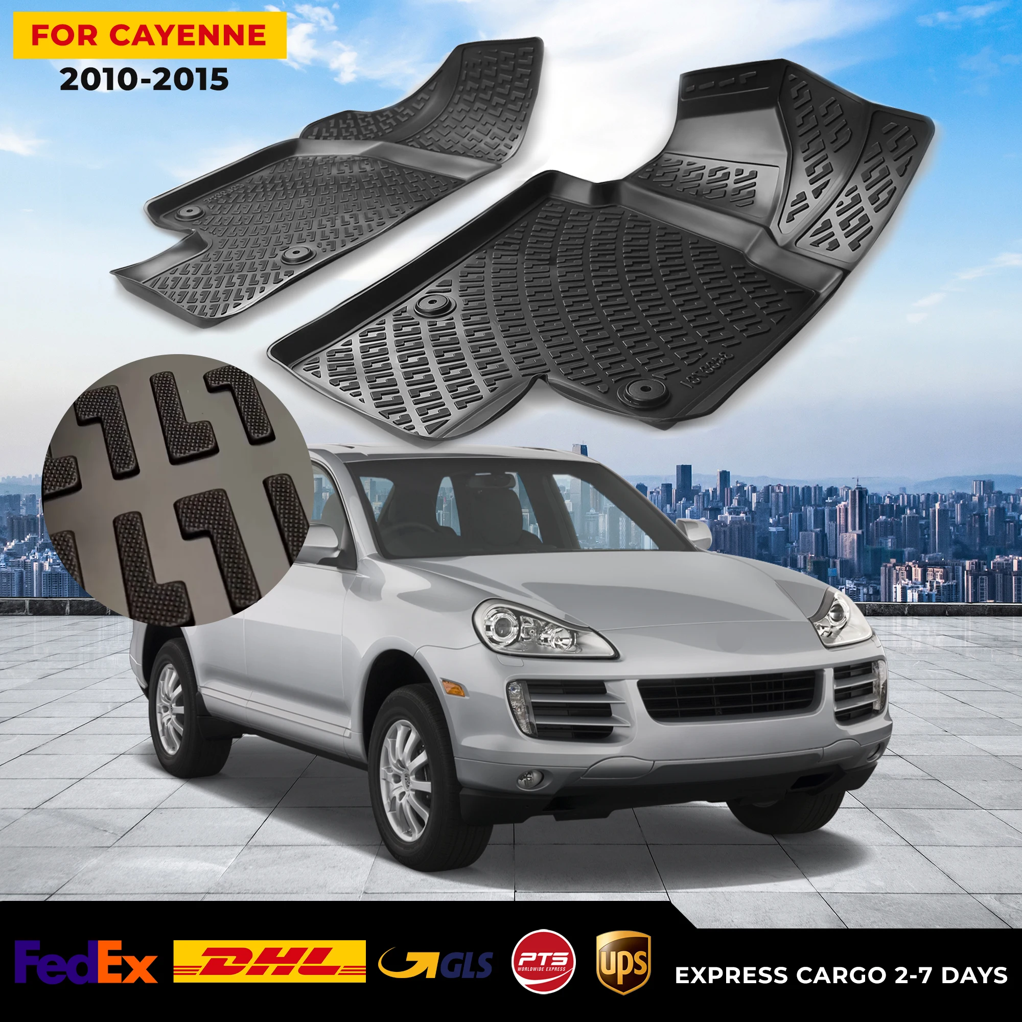 

3D Car Floor Liner For Porsche Cayenne 2010-2015 Waterproof Special Foot Pad Fully Surrounded Mat Accessories Rugs Non-slip