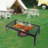 Folding Camping Grill, Foldable Grill Rack, Portable Barbecue Net Table Portable Mesh Tabletop for Outdoor Barbecues, Picnics 1