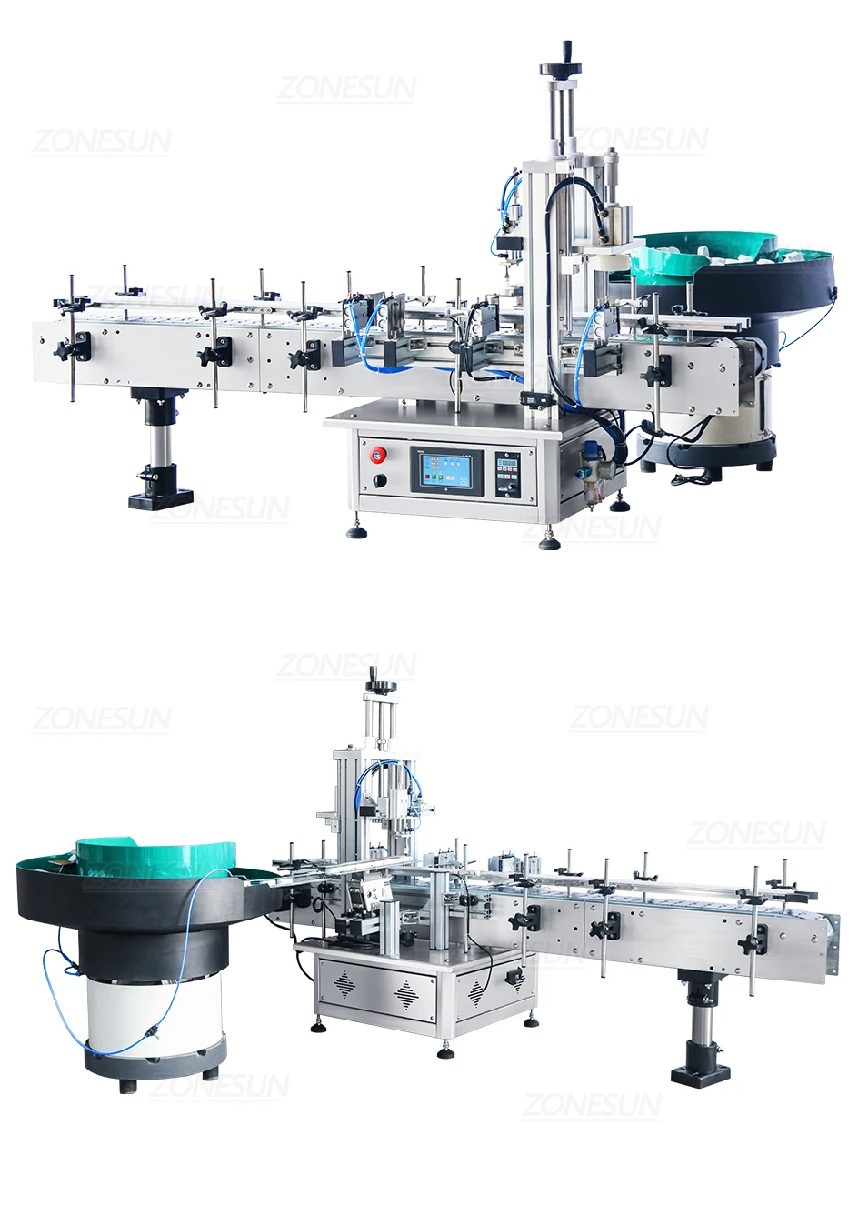 ZONESUN Chewing Gum Tear Off Flip Top Cap Sealing Machine With Cap Feeder Unscrambler  ZS-XG1870G