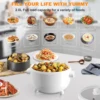 Hot Pot Electric, 2L Rapid Ramen Cooker for Dorm, Electric Pot for Cooking with Veggie Egg Steamer, Portable Nonstick Frying Pan 5