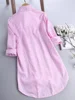 Ladies Turn-Down Collar Blouse Shirt Top Spring Autumn Loose Casual Female Women Striped Long Sleeve Blouse Top Shirt Plus Size 3