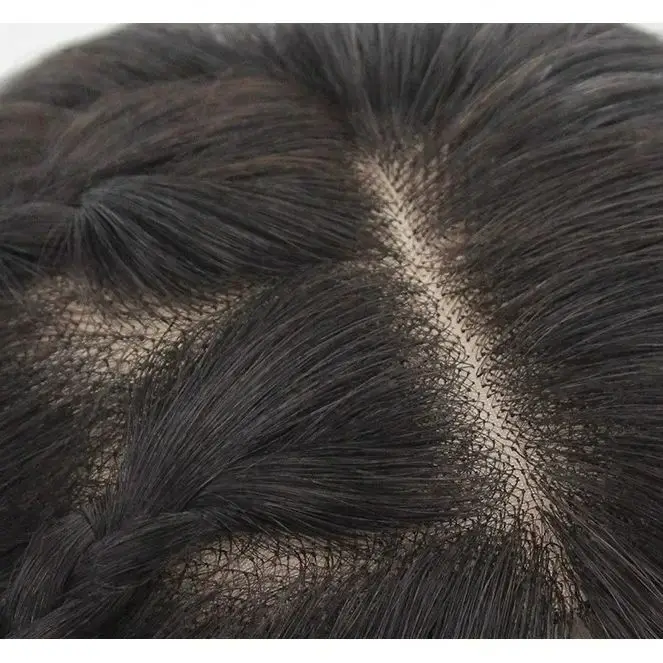 여성용 가발 클립 인 헤어 피스, 진짜 헤어피스, 손으로 만든 경량 통기성 헤어 클로저 모노 베이스, 내추럴 여성 토퍼