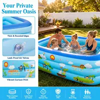 Piscine gonflable rectangulaire grande taille pour extérieur, piscine en PVC portable hors sol pour jardin, patio 2