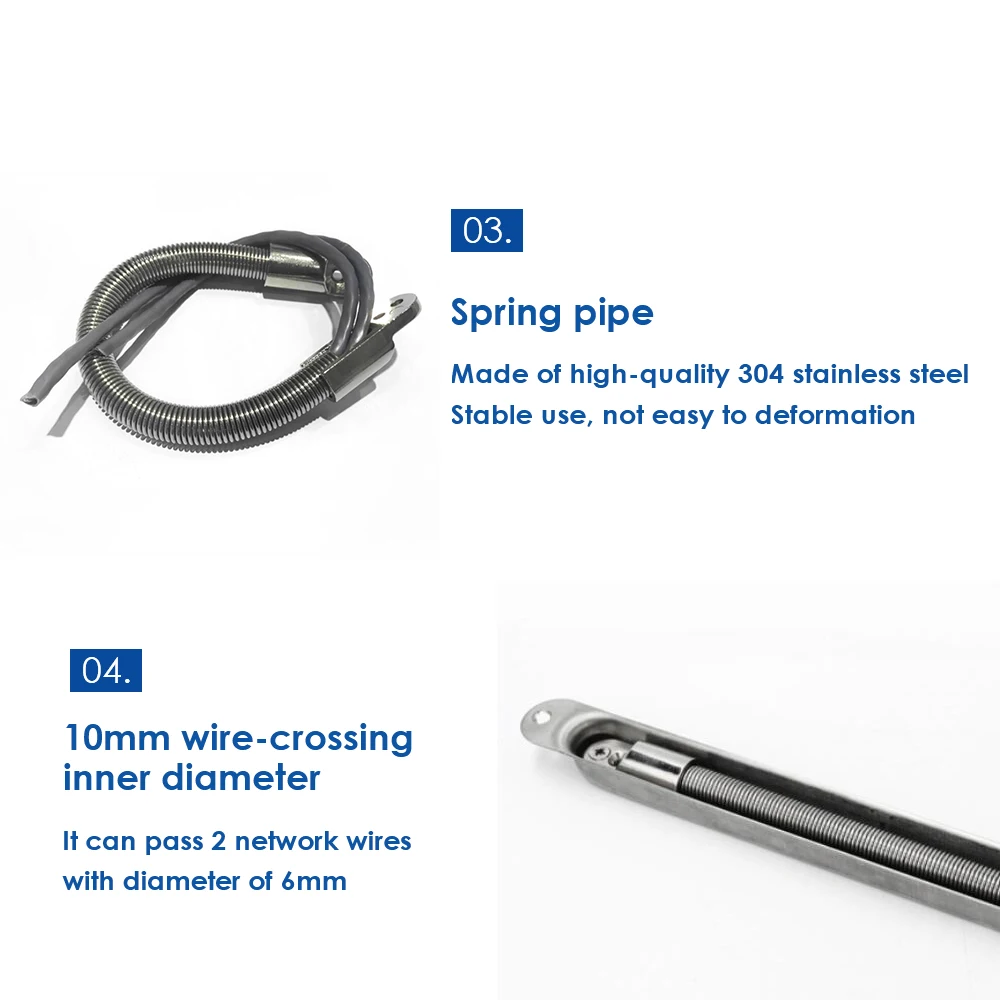 Metal Wire Pipe Springe Sleeve Cable Protector Door Loop Expose Mounting Protect