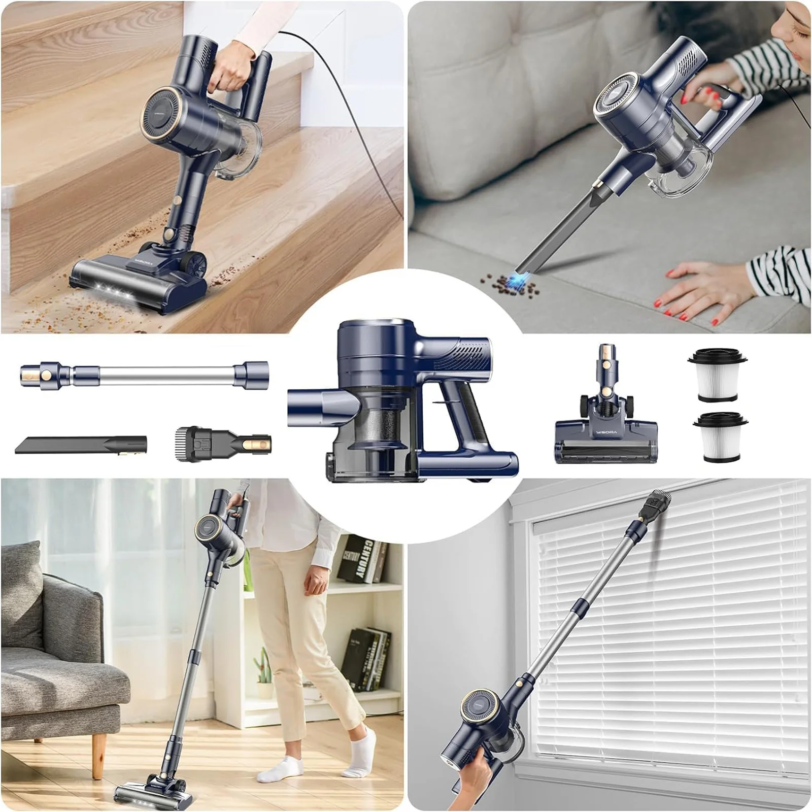 Devoac I8 Corded Vacuum Cleaner, 23Kpa 19.69ft Long Corded Lightweight Handheld Vacuum for Household Cleaning 6