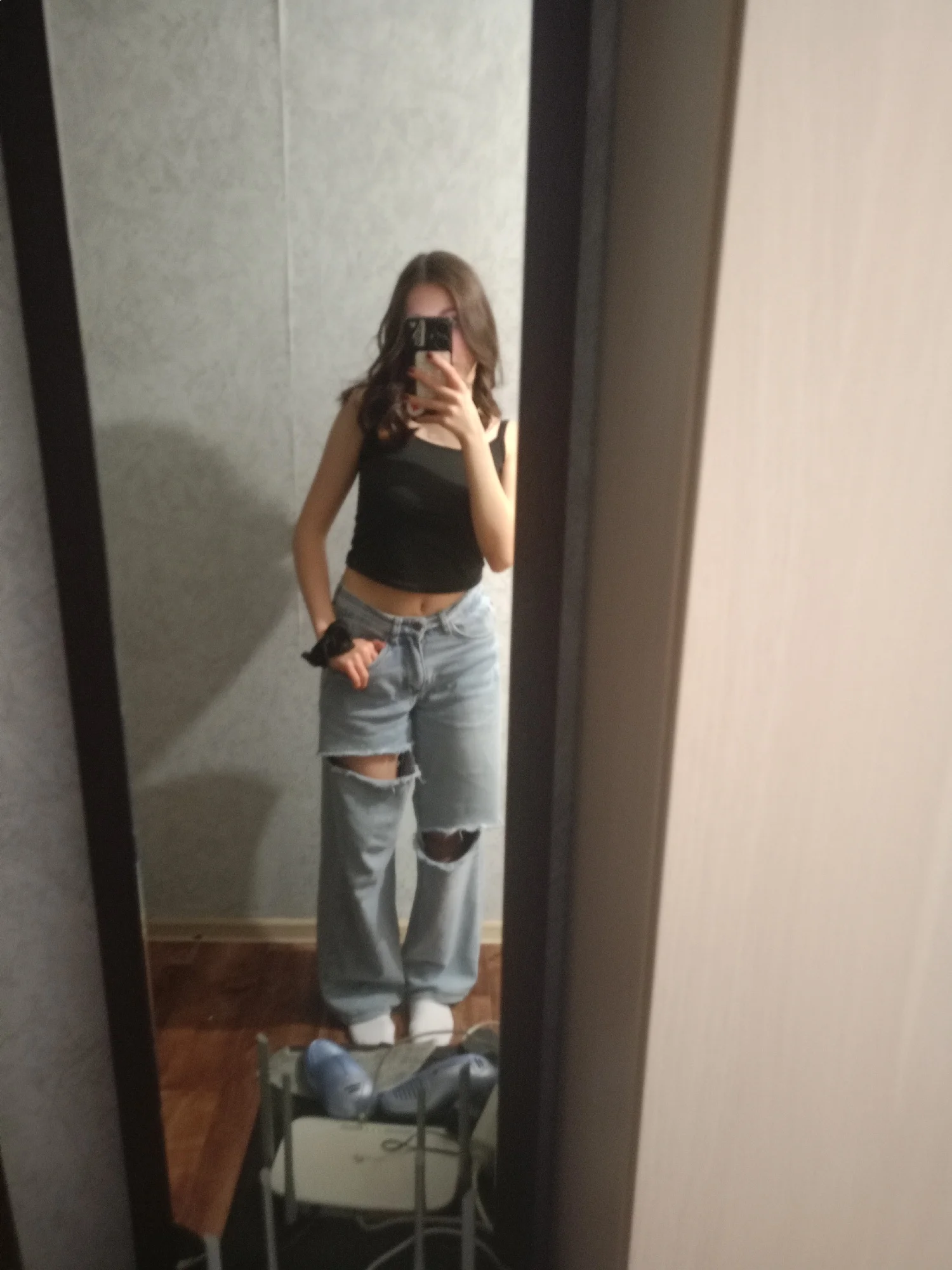 Basic Solid Spaghetti Strap Cami Crop Top - Y2K Vintage Style photo review