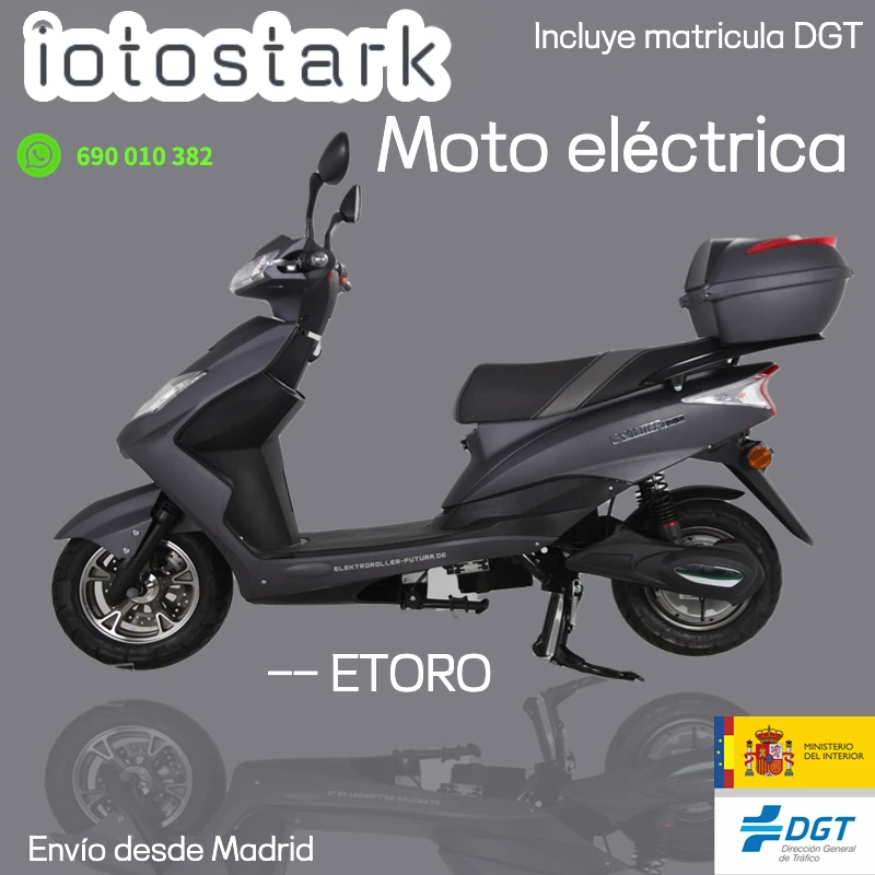 Iotostark electric motorcycle license plate included with 50cc moped