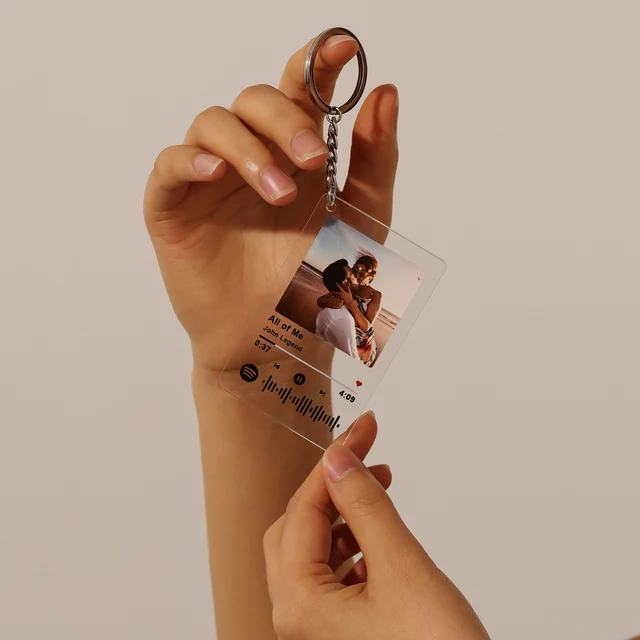 Custom Spotify Code Acrylic Music Board Keychain Personalised Spotify Scan Code Key Chain Plaque Anniversary Photo Gift For Her 4