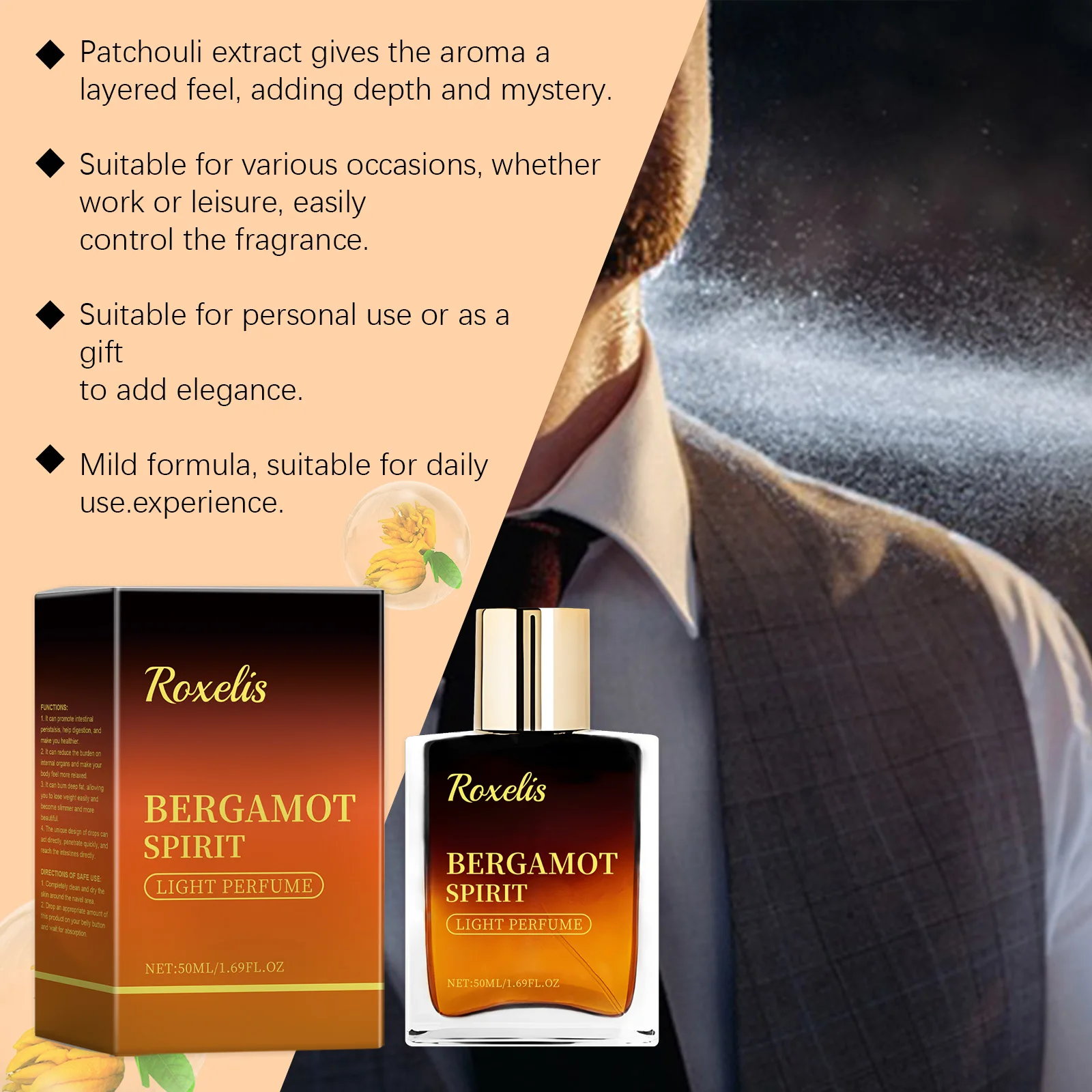 Roxelis Bergamotte Eau De Cologne Mit Natürlicher Zitrusduft Note_voghion.com
