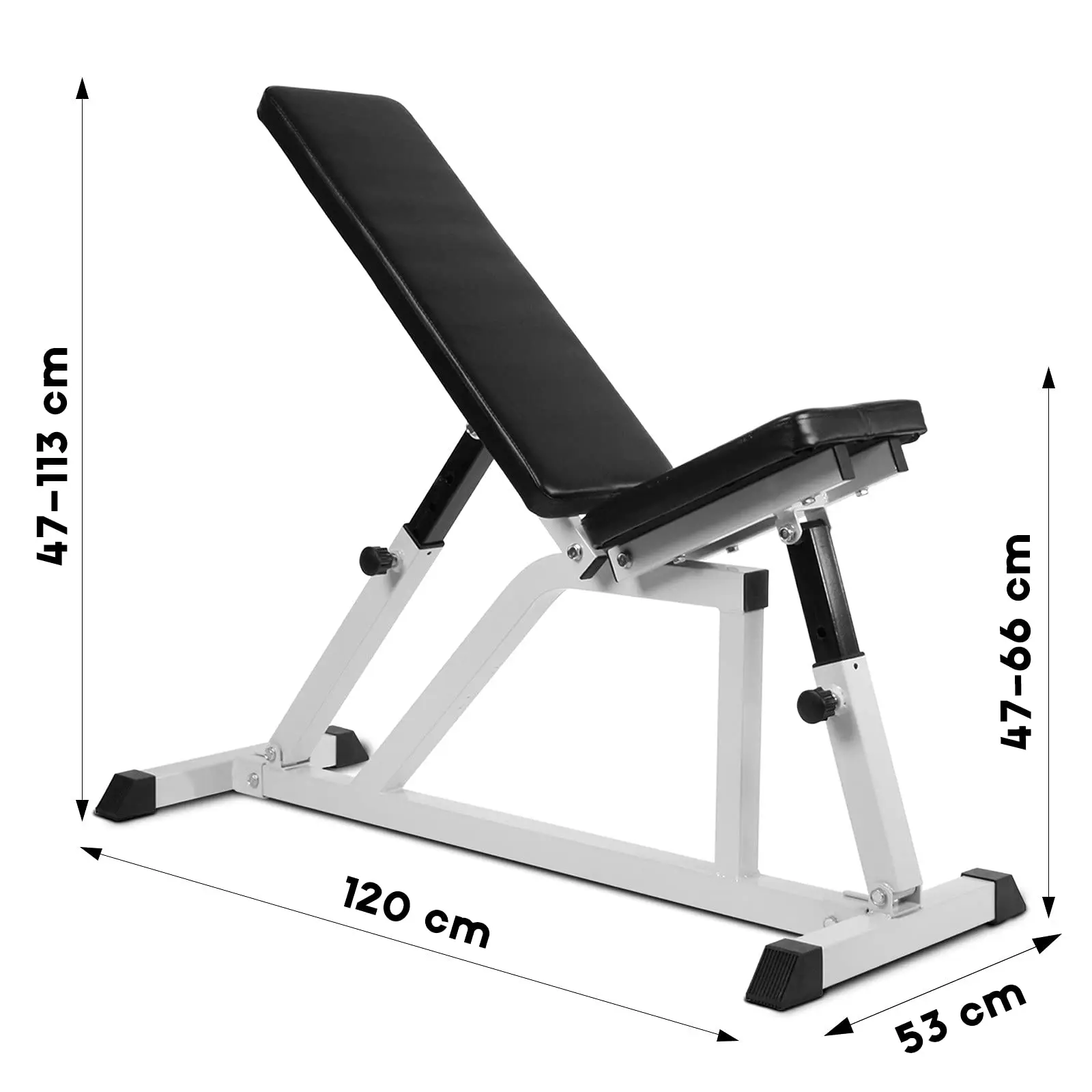 Physionics Banco de Musculación - Plegable & Ajustable, Carga máxima: 200  kg - Banco de Pesas Multifunción, Banco