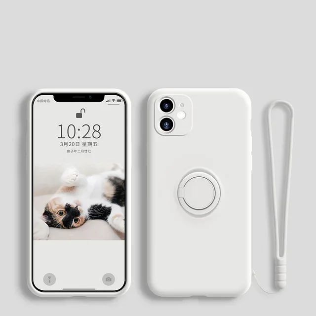 Luxury Silicone Magnetic Case with Shockproof Ring Holder Cover