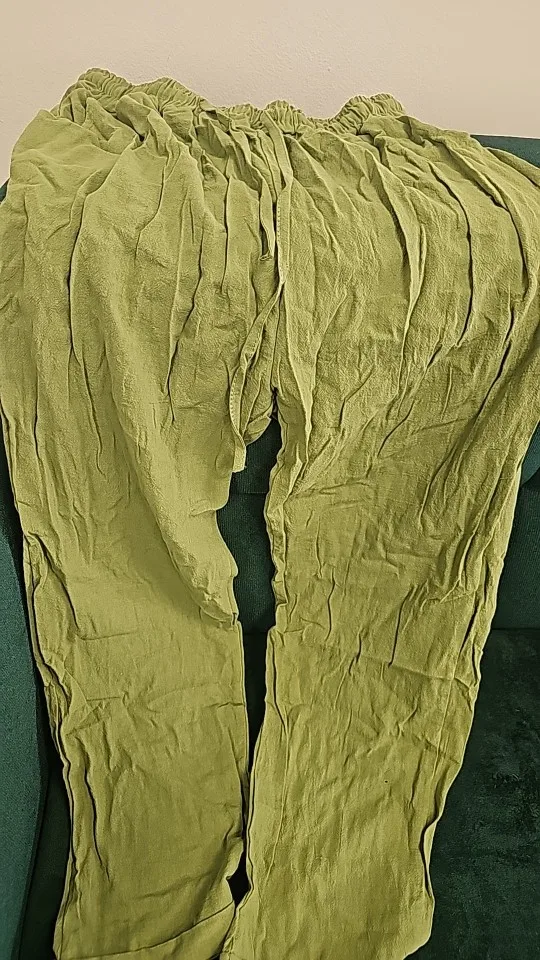 Elegant Cotton Linen Summer Trousers for Women - High Waist Fit photo review
