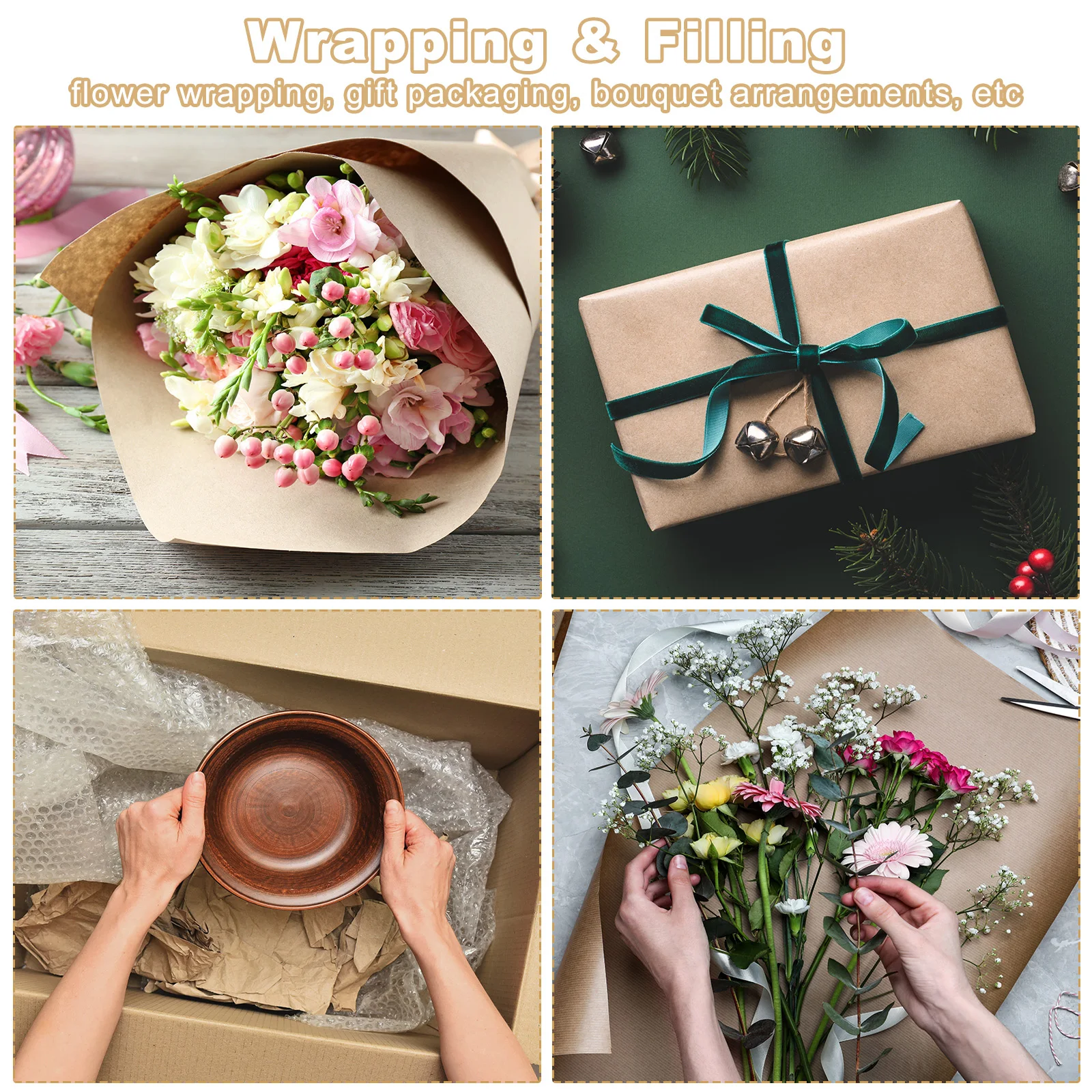 6 Colors 30cm Kraft Paper Wrapping Paper 80GSM Craft Roll Packing for Poster Bulletin Board Gift Wrapping Moving Art