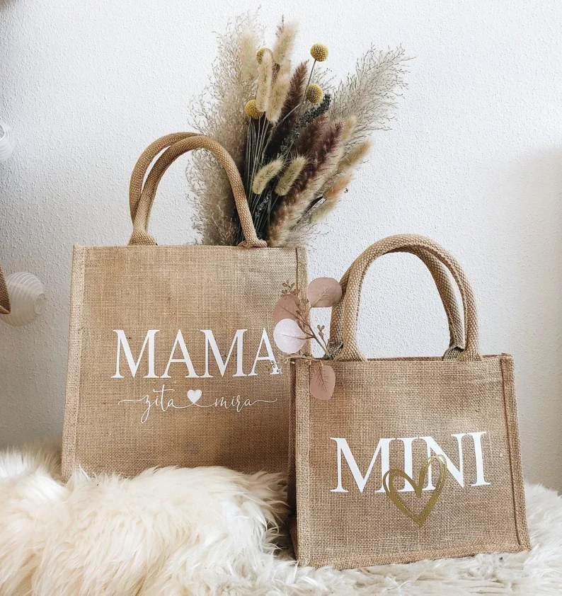 Jute Bag Bridesmaid Bags Amazon Personalized Jute Bag For Mom And