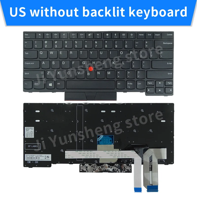 Teclado Lenovo-thinkpad us pt sp Reino Unido br ru kr E480 E485 E490 E495 L380 L390 L480 T480s L490 T490 T14 01yp280 - Imagem 3
