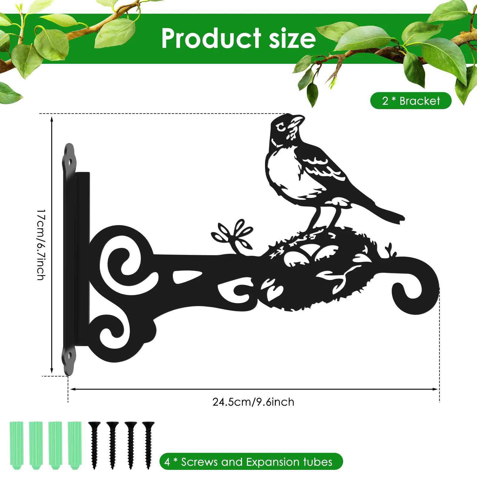 6 Ganci A Muro Per Piante QTJUST – 15,2 Cm In Metallo – Staffe Decorative Per Fioriere, Lanterne E Mangiatoie – Interni/Esterni