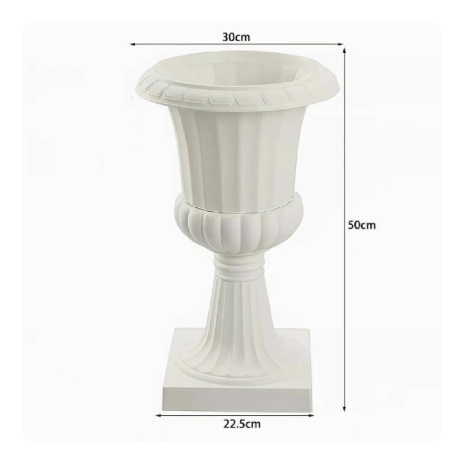Elegant Vintage Roman-Style Pedestal Flower Pot - Large Round Decorative Planter with Raised Base and Wide Mouth