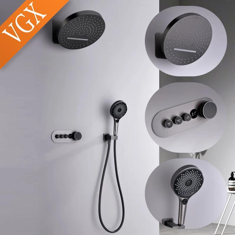 VGXDigitalShowerSystemConcealedShowerSetBathroomTemperature