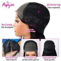 6x4 Perruque Cheveux Humain Sans Colle Perruque Lisse Pré-épilée Glueless Wigs Human Hair Drawstring Dentelle Frontale Perruque 7