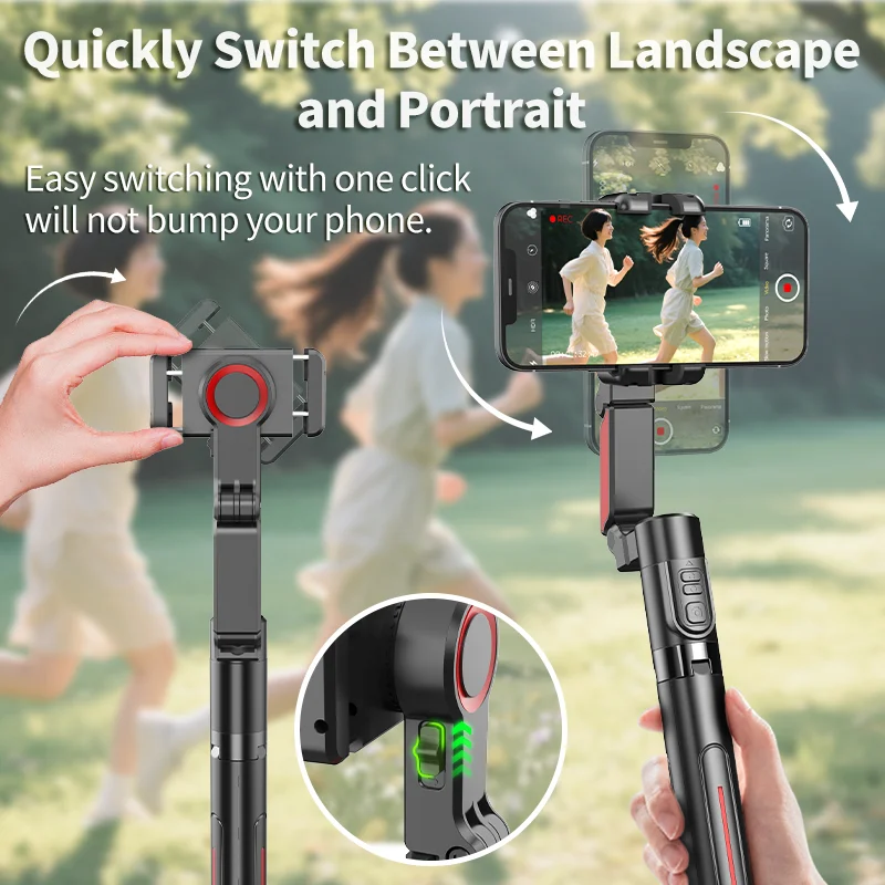 QAML C10 Selfie Stick Tripod & Gimbal With 360° Face Tracking. Includes Remote, Perfect For Live Streaming And All_voghion.com