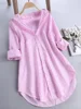 Ladies Turn-Down Collar Blouse Shirt Top Spring Autumn Loose Casual Female Women Striped Long Sleeve Blouse Top Shirt Plus Size 2