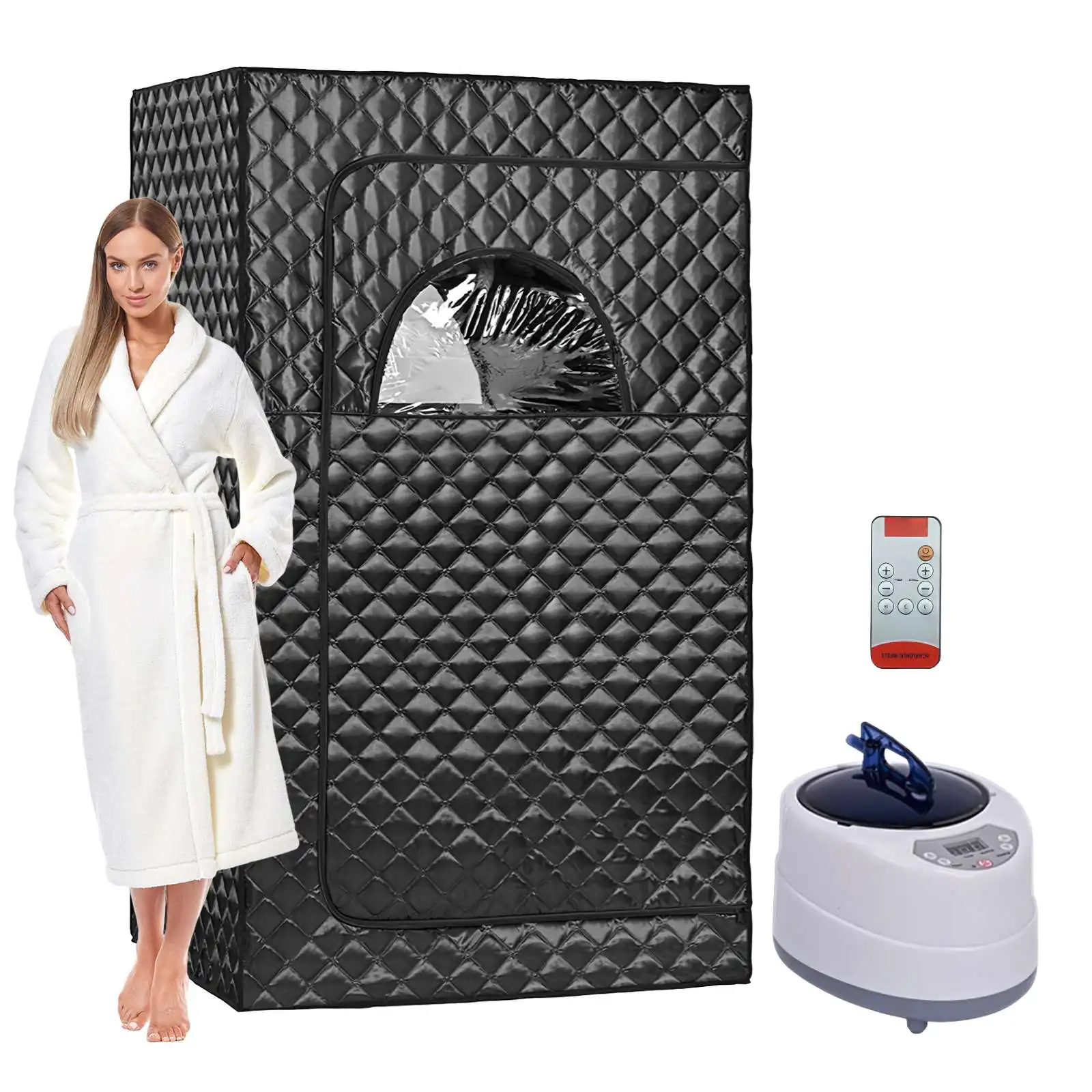 Sauna à vapeur Portable à réglage à 9 vitesses, tente de Sauna pliable pour tout le corps, Spa personnel pour la maison, avec générateur de vapeur de 2L et 1000W
