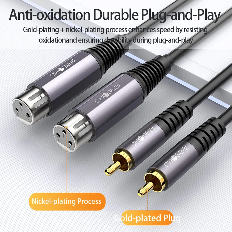 CHOSEAL 2 XLR -2 RCA  ̺ HiFi ׷  RCA-XLR Ŀ ũ  ͼ ġ ̺