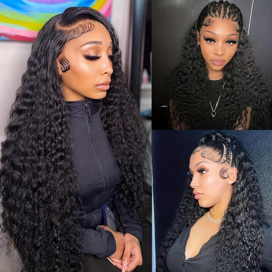 Deep Wave Human Hair Wig 13x4 Lace Front Wig For Women 200% Density Pre-Plucked With Baby Hair Transparent Lace Wig 22 Inch 5
