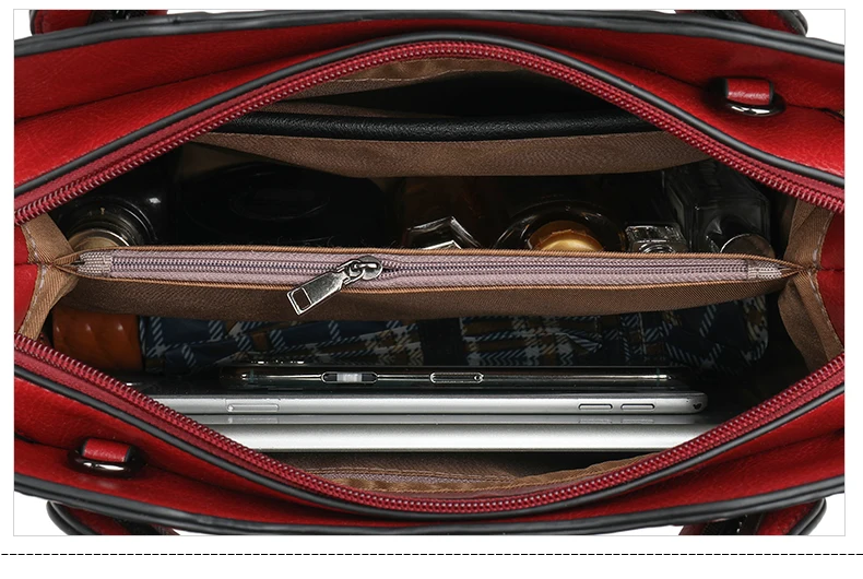 Luxuriöse Vintage Prägetasche Damen PU-Leder Elegante Schultertasche mit großer Kapazität – Detail 38