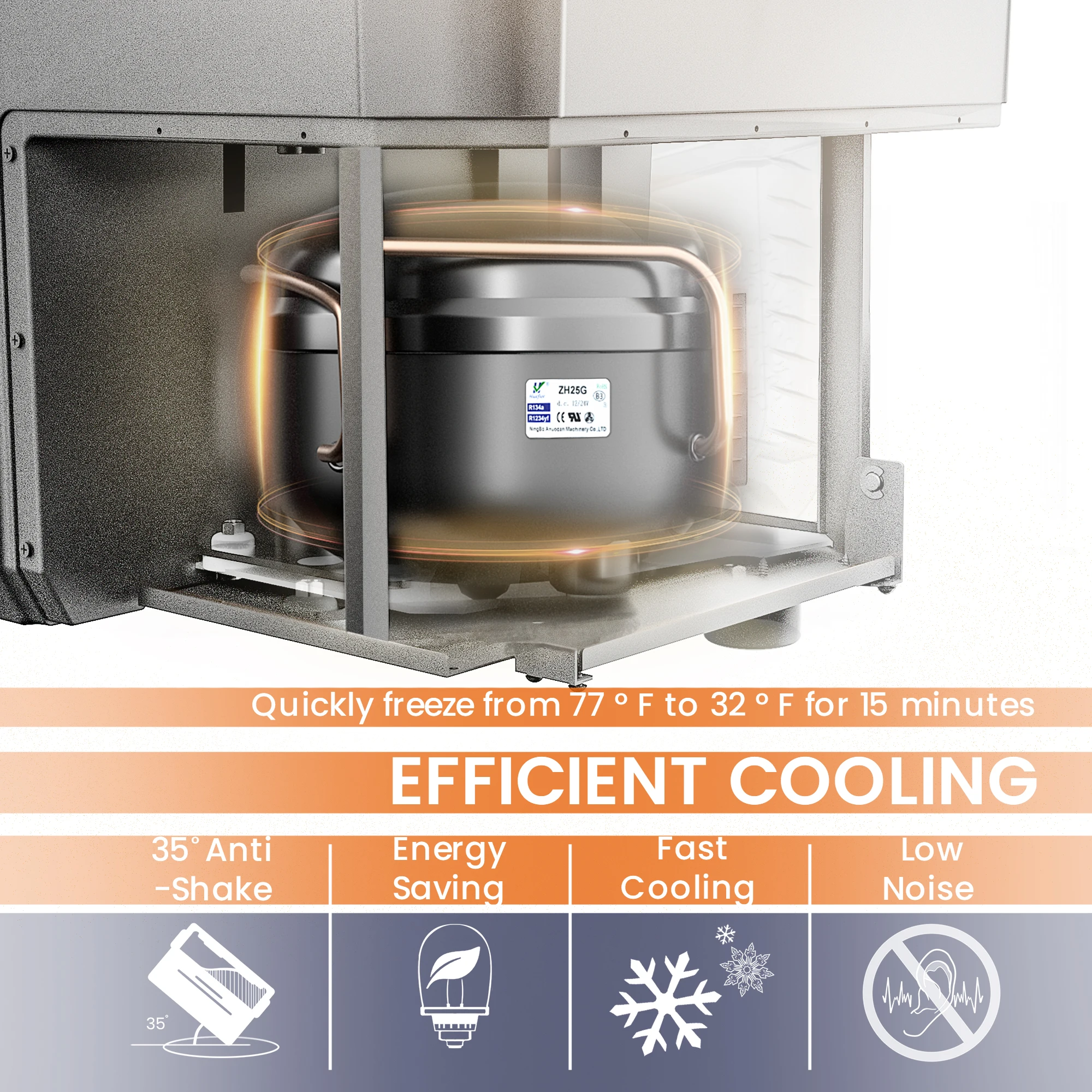 SIMZLIFE Portable Refrigerator Freezer, -4℉~68℉, 47 Quart(44L) Mini Fridge,12/24V DC& 120-240V AC,Car Fridge for RV,Trunk,Home 5 SIMZLIFE Portable Refrigerator Freezer, -4℉~68℉, 47 Quart(44L) Mini Fridge,12/24V DC& 120-240V AC,Car Fridge for RV,Trunk,Home 5