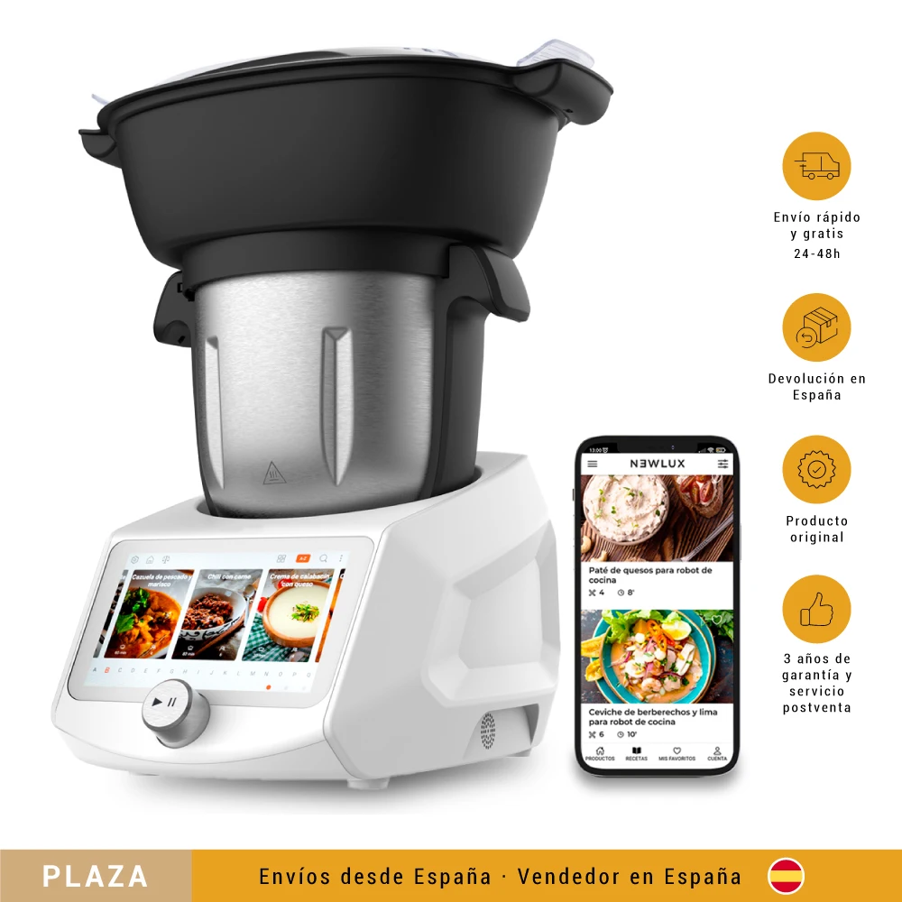 traqueteo Enmarañarse antepasado Multifunction Kitchen Robot RM990 Wifi, 1400W, 3L, 12 Vel + Turbo, 8  accessories, Temp 37-130 °C. Steamer and guided recipes