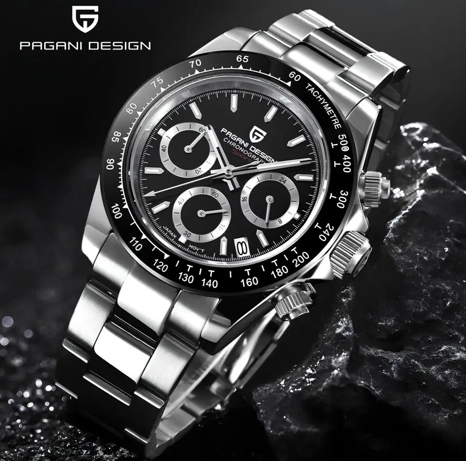 40mm New V2 PAGANI DESIGN Men's Quartz Watches Sapphire Retro Chronograph photo review