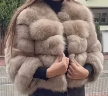 Real Fox Fur Coat Winter Jacket Women O-neck Thick Fashion 2025 Natural Fox Fur Raccoon Outerwear Warm Luxury Female Plus Size photo review