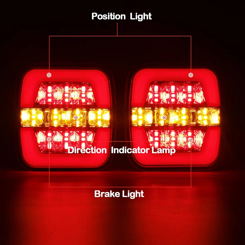 2X LED REAR Tail Lights Reverse Dynamic Turn Indicator 24v Trailer Truck L R £21.99 - UK - View #7