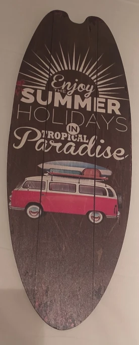 Beach Themed Vintage Wooden Surfboard Sign photo review