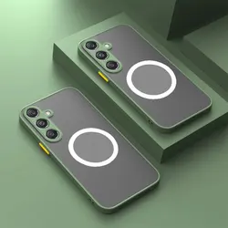 Shockproof Magnetic Armor Phone Case with Soft Matte Finish for A14 4G 5G (Light green)