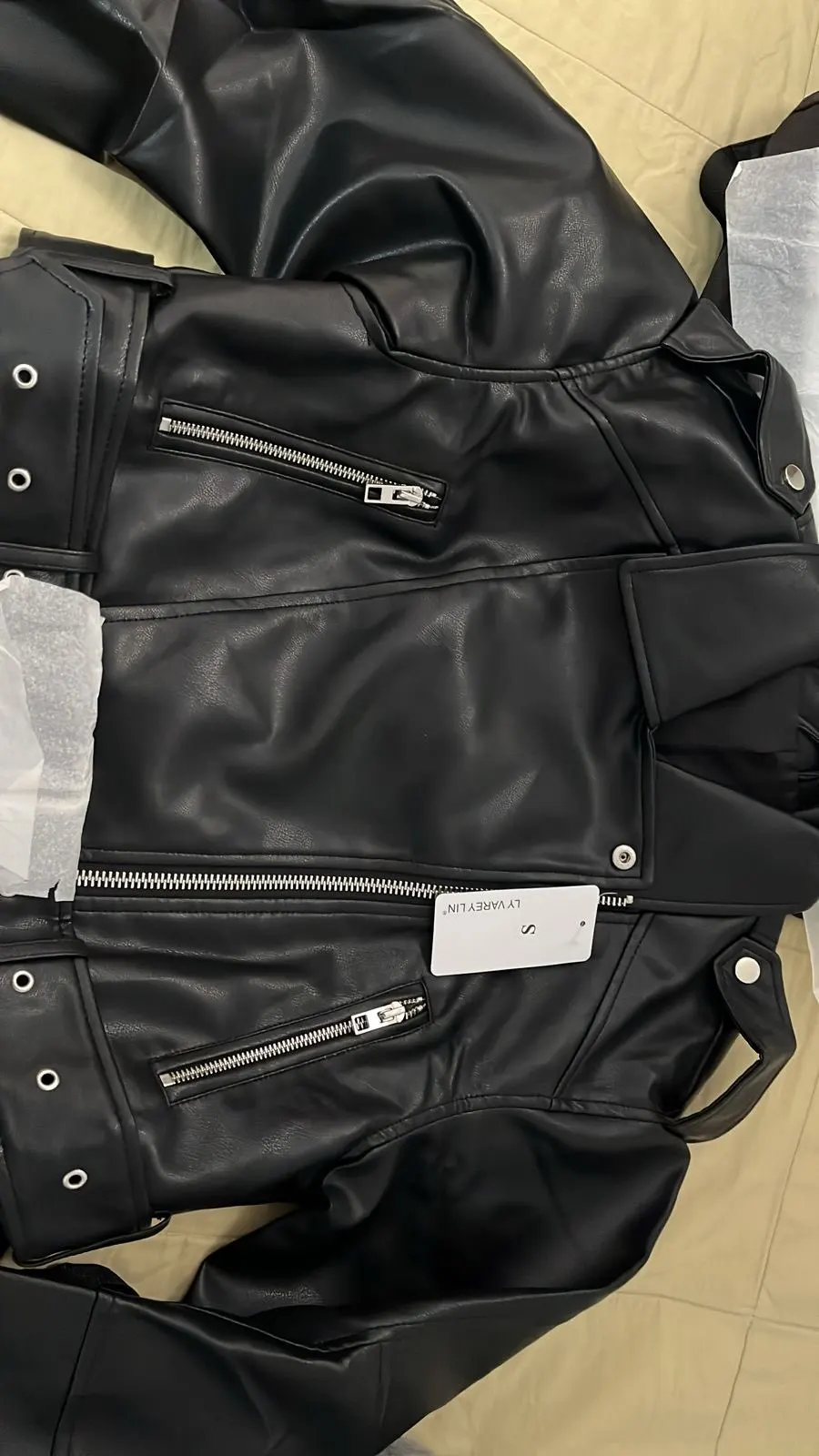 Ailegogo Faux Leather Short Jacket photo review