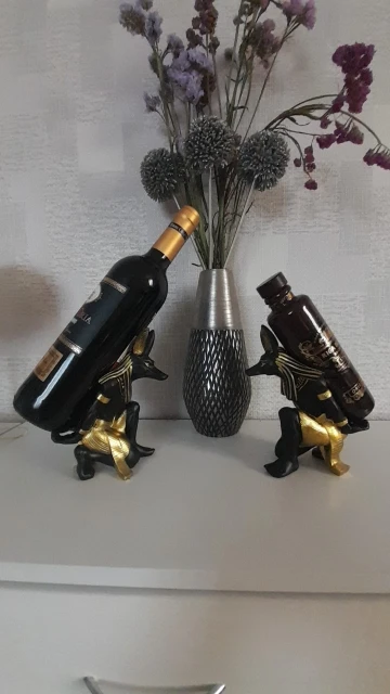 Divine Guardian: Resin Anubis Wine Rack for Unique Home Decor photo review