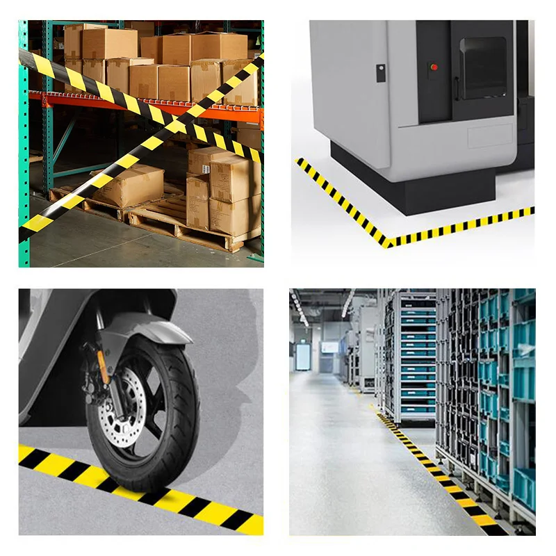 Yellow black warning tape Marking Safety Soft PVC Strong Adhesive Grip tape For Factory Warehouse Stairs