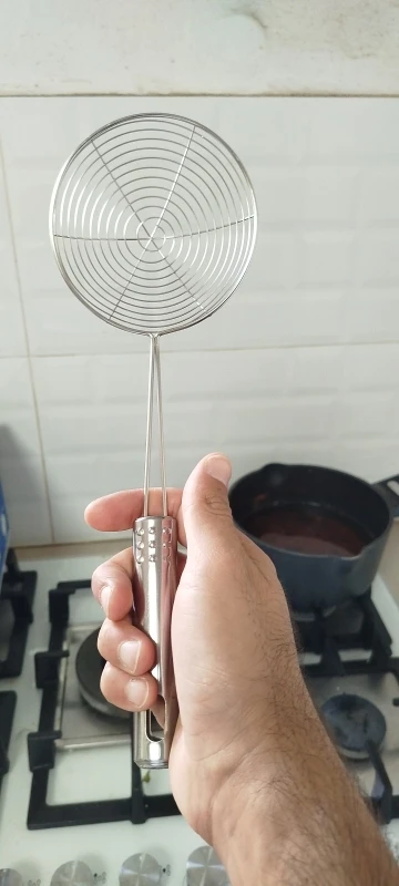 3 Size Set Stainless Steel Colander Household Noodle Dumpling Hot Pot Filter Screen Pearl Line Drain Large Fried Strainer photo review