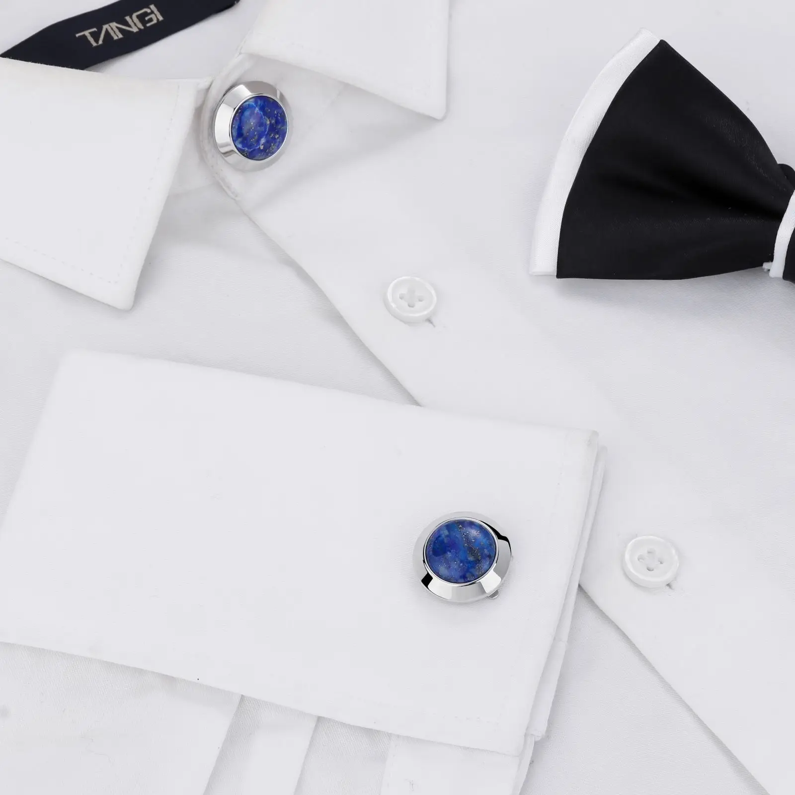 Natural Stone-Lapis Lazuli Button Covers for Men,Gift Box Packed,Men Wedding Jewelry or Accessories high-quality clothing button