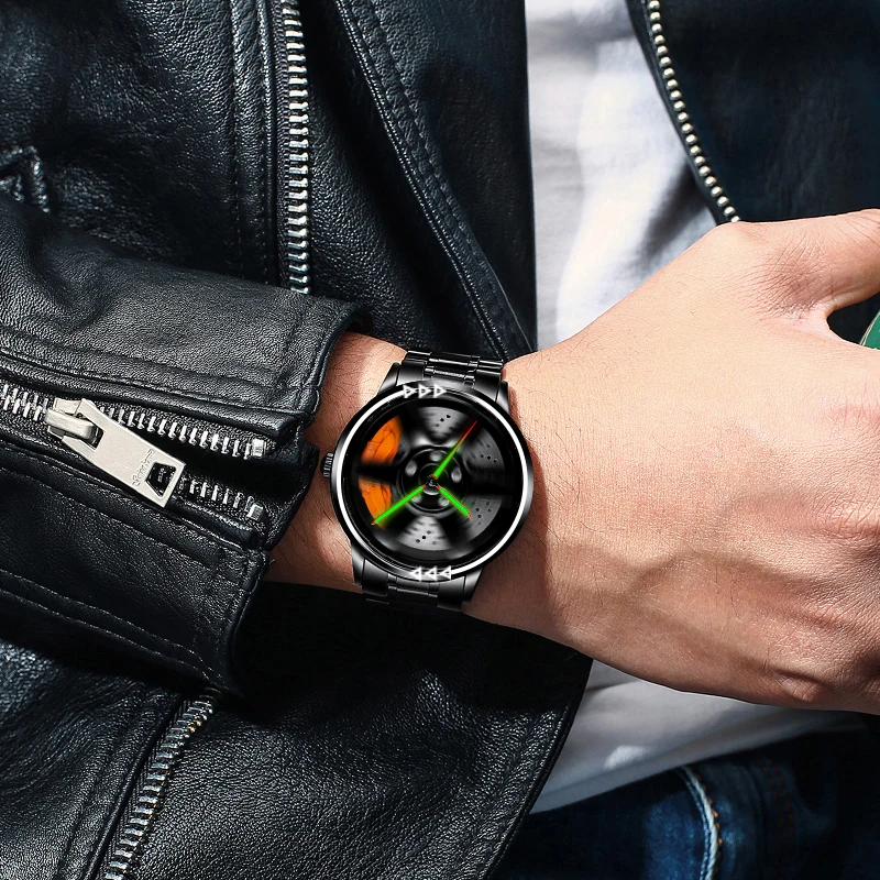 360度回転ホイール付きの防水メンズウォッチ,男性用の本物の3D