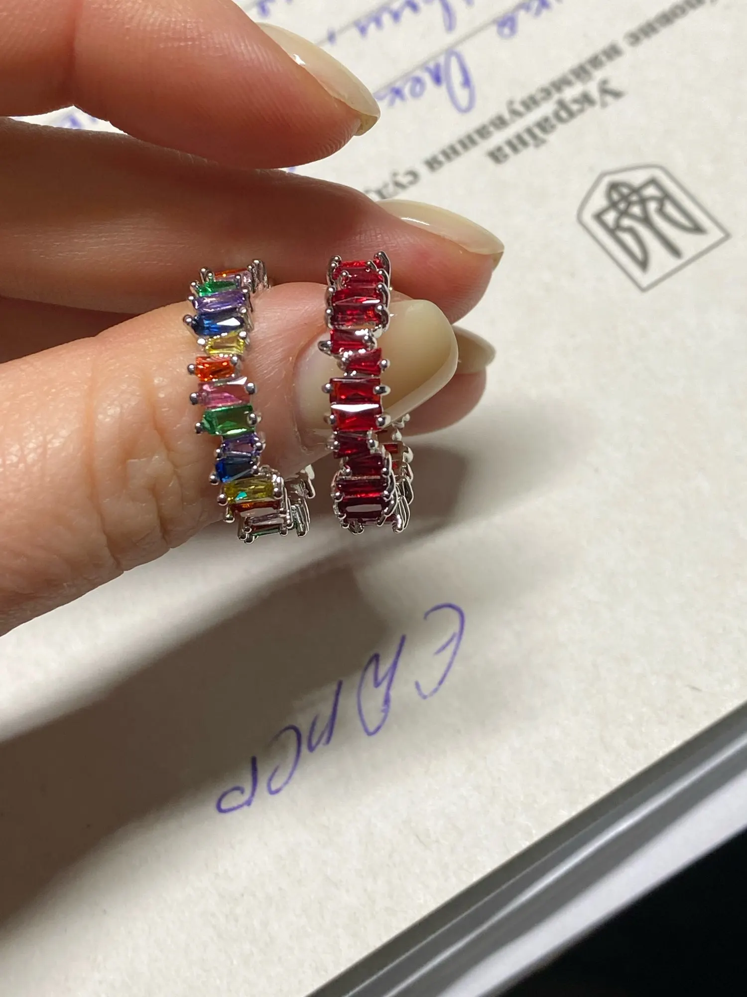 Fashion Luxury Multicolor Charm Zircon Wedding Rings for Women Round Square Stone Party Ring Jewelry Bague Femme photo review