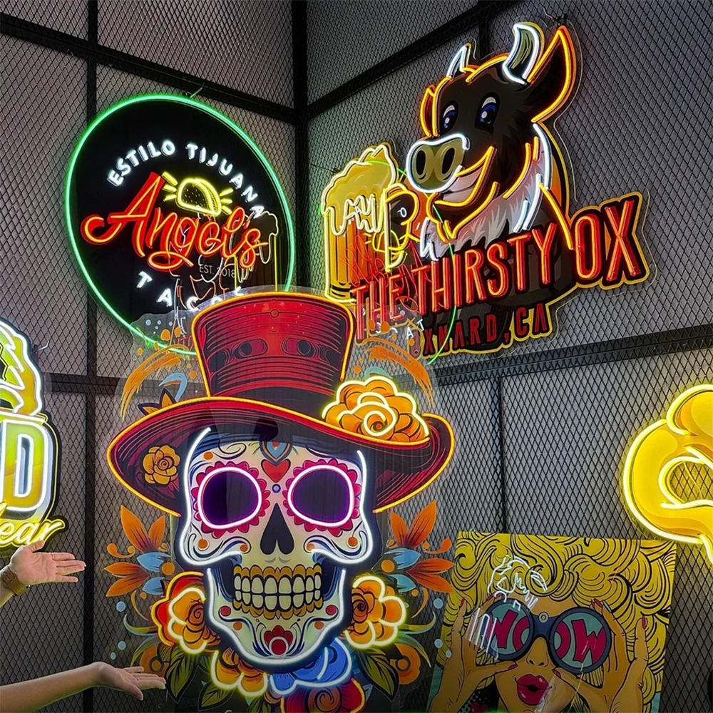 

Неоновая вывеска с индивидуальным логотипом в деловом стиле, неоновая вывеска с УФ-принтом в стиле поп-арт, аниме неоновая вывеска на заказ, искусственная неоновая вывеска на заказ