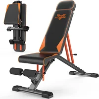 Adjustable Weight Bench with Resistance Bands Folding Weight Bench for Full Body Workout Home Quick Folding Versatile