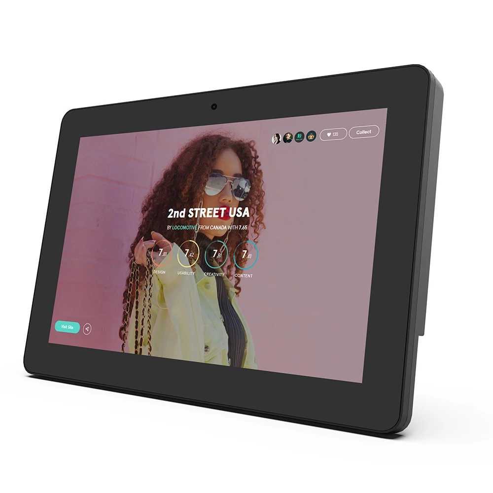 10 inch PoE industry tablet wall mounted Android 11, wIfi, RJ45, BT, VESA, customized bracket-best tablet for industrial use