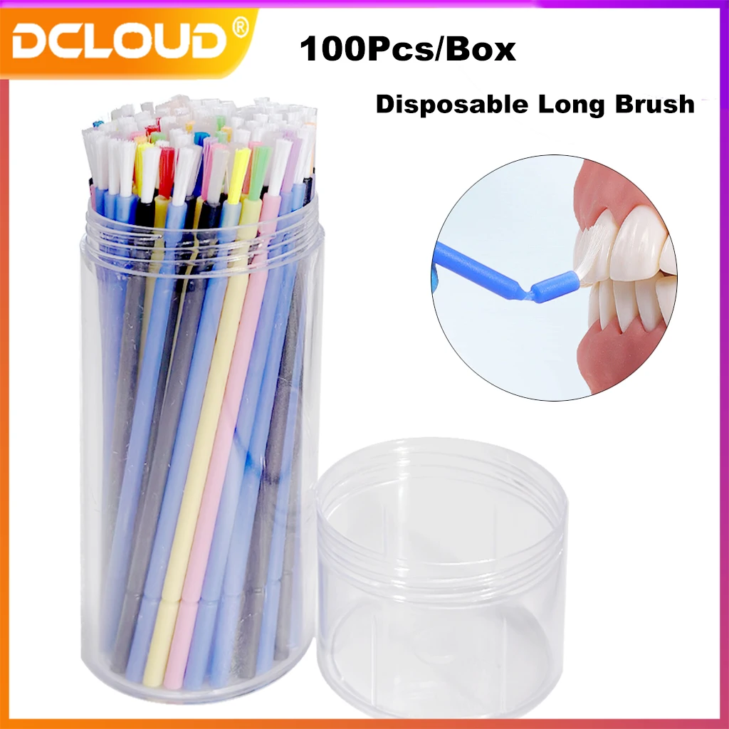 

100Pcs/Box Dental Disposable Long Micro Brush Applicators Brushes Dentistry Oral Tools Dental Lab Materials Accessories