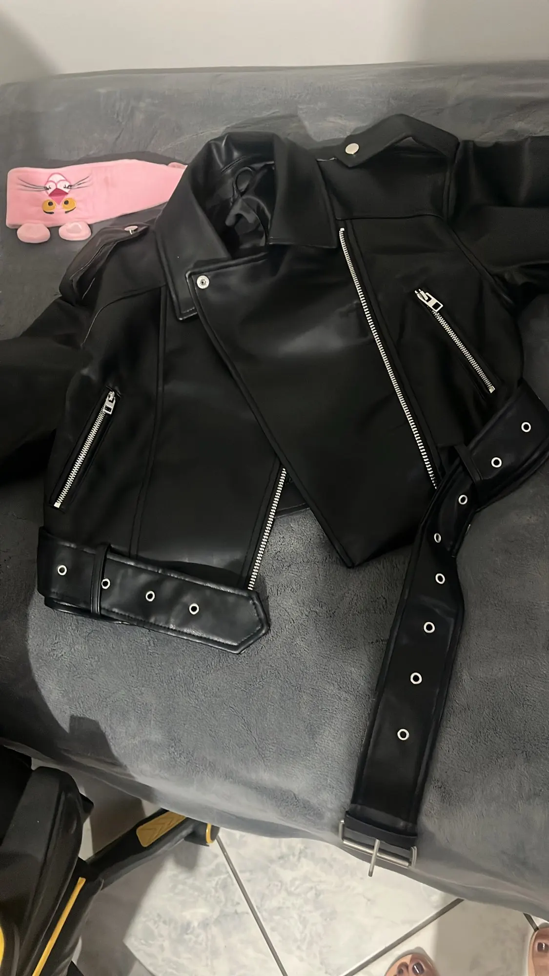 Ailegogo Faux Leather Short Jacket photo review