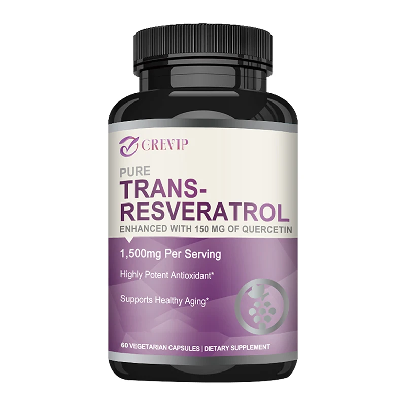 thumbnail image 1 of Trans-resveratrol 1500 mg: favorece la función cerebral, el corazón y la salud de la piel, es antienvejecimiento y antioxidante. 60 s, 1 of 5
