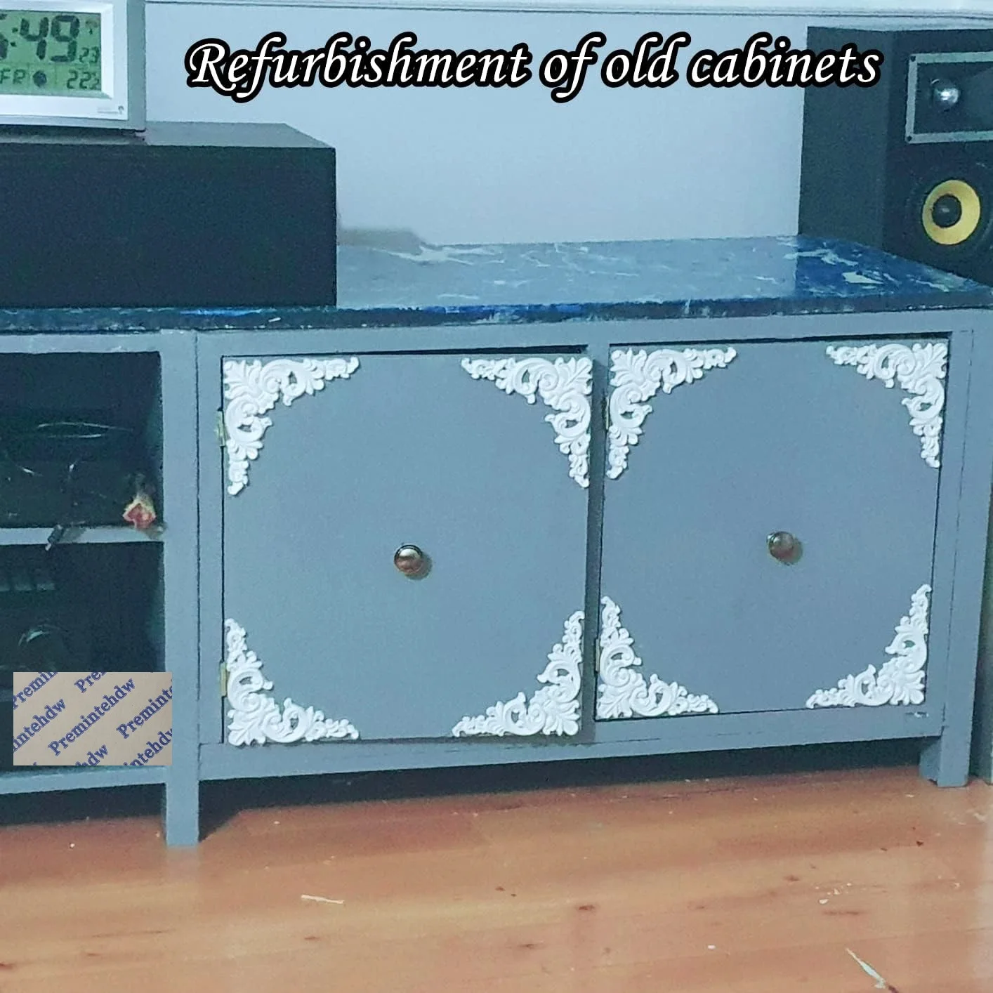 4Pcs Unpainted Wood Corner Applique Decorative Furniture Cabinet Onlay DIY